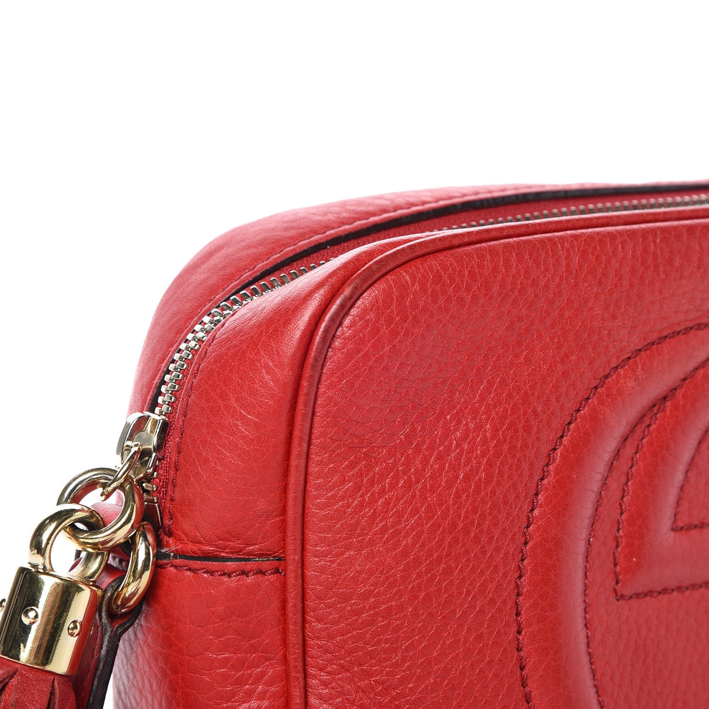 Pebbled Calfskin Small Soho Disco Bag Tabasco Red