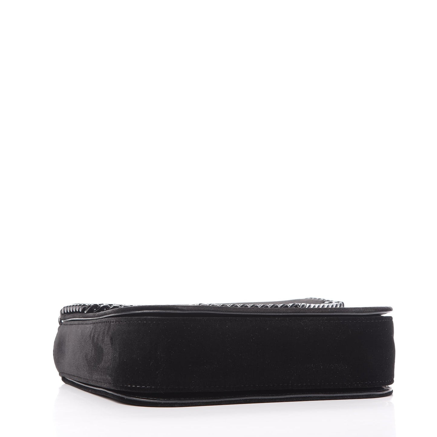 Velvet Effect Medium Falabella Box Shoulder Bag Black