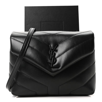 Saint Laurent Calfskin Y Quilted Monogram Monochrome Toy Loulou Crossbody Bag Black 11 of 11