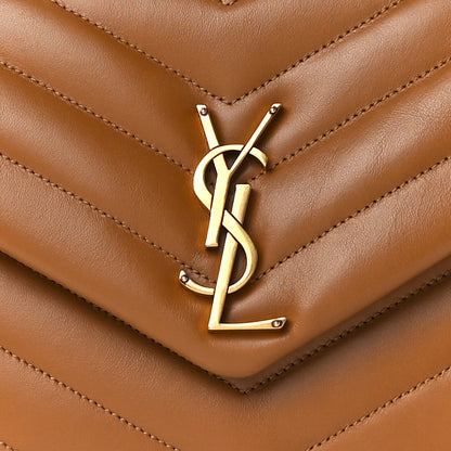 Saint Laurent Calfskin Y Quilted Monogram Medium Loulou Chain Satchel Dark Natural 9 of 13