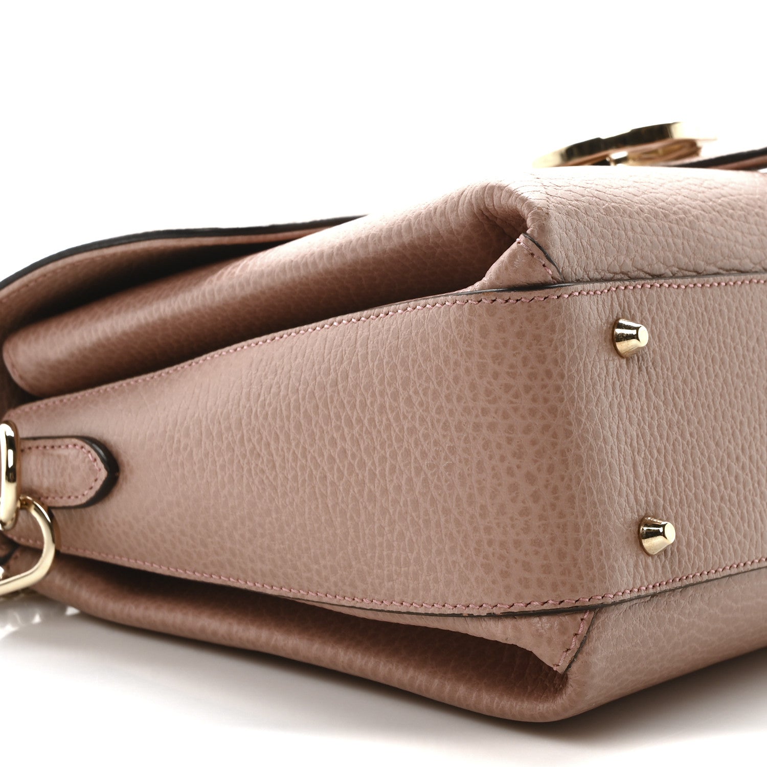 Gucci Dollar Calfskin Interlocking G Top Handle Shoulder Bag Soft Pink 9 of 10