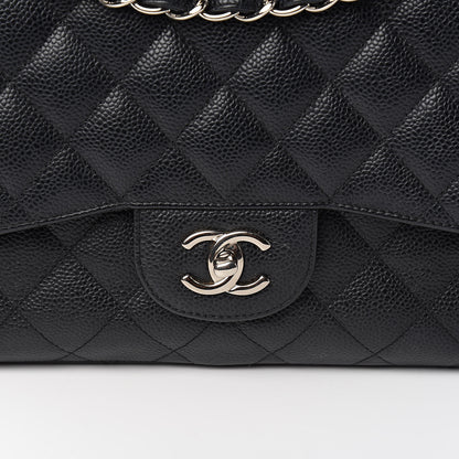 Chanel Caviar Quilted Jumbo Double Flap Black 11 of 12