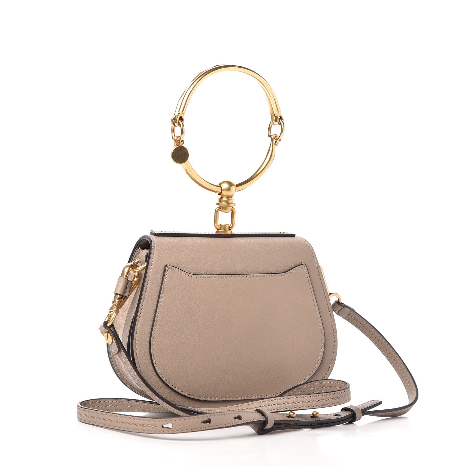Chloe Calfskin Suede Small Nile Bracelet Bag Motty Grey 3 of 10
