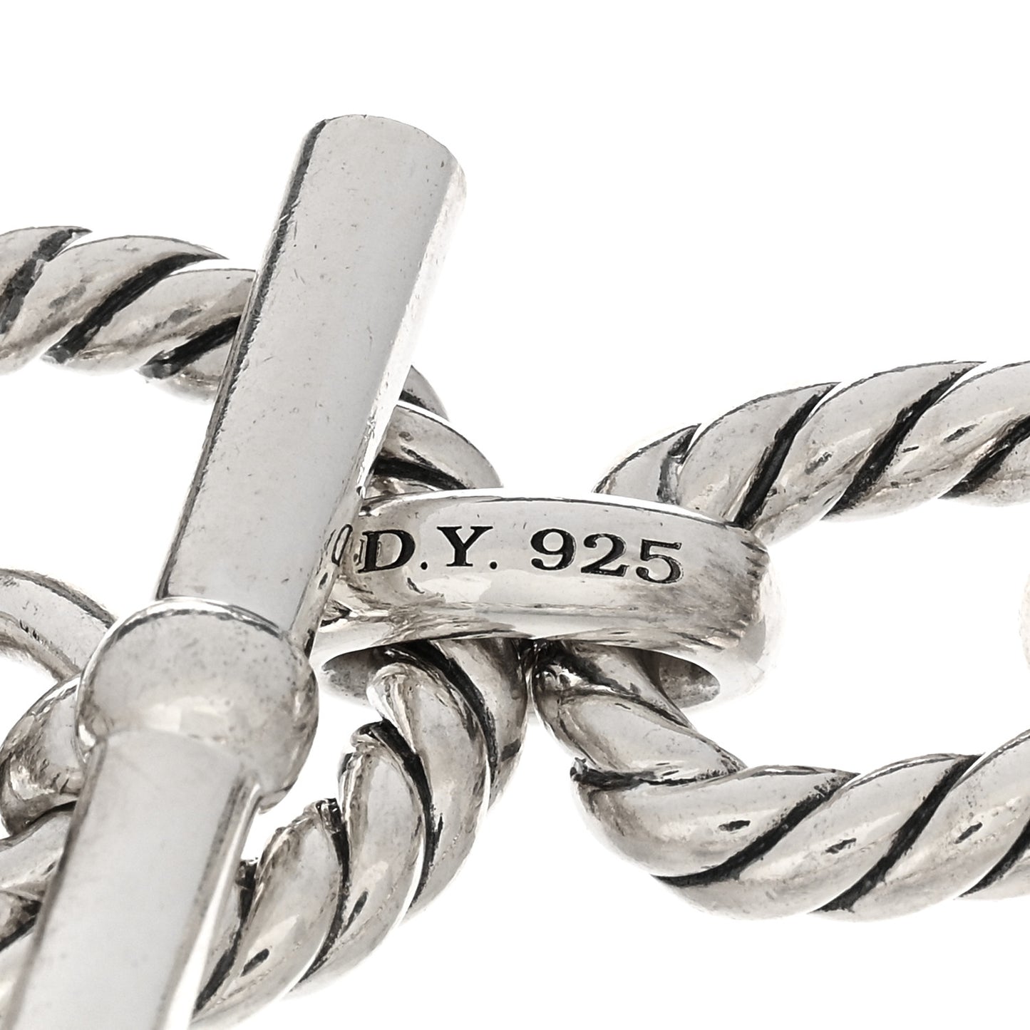 Sterling Silver Diamond 12.5mm Cushion Link Bracelet