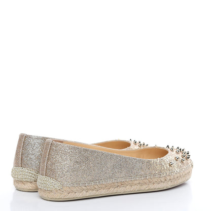 Christian Louboutin Glitter Aliochette Espadrilles 38 Light Gold 4 of 8