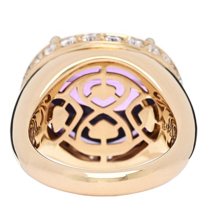 Bulgari 18K Yellow Gold Diamond Amethyst Sassi Ring 55 7.25 4 of 7