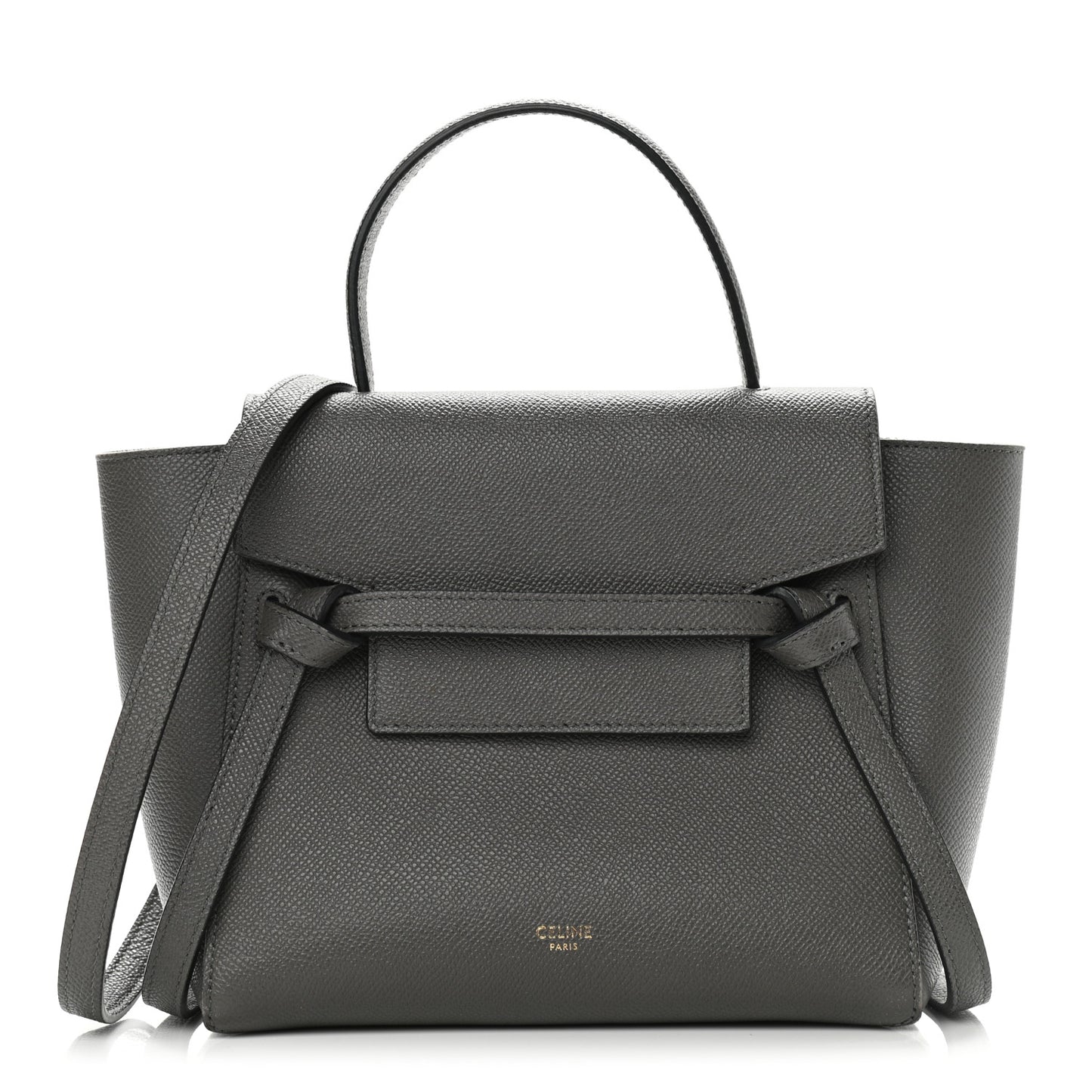 Grained Calfskin Nano Belt Bag Grey