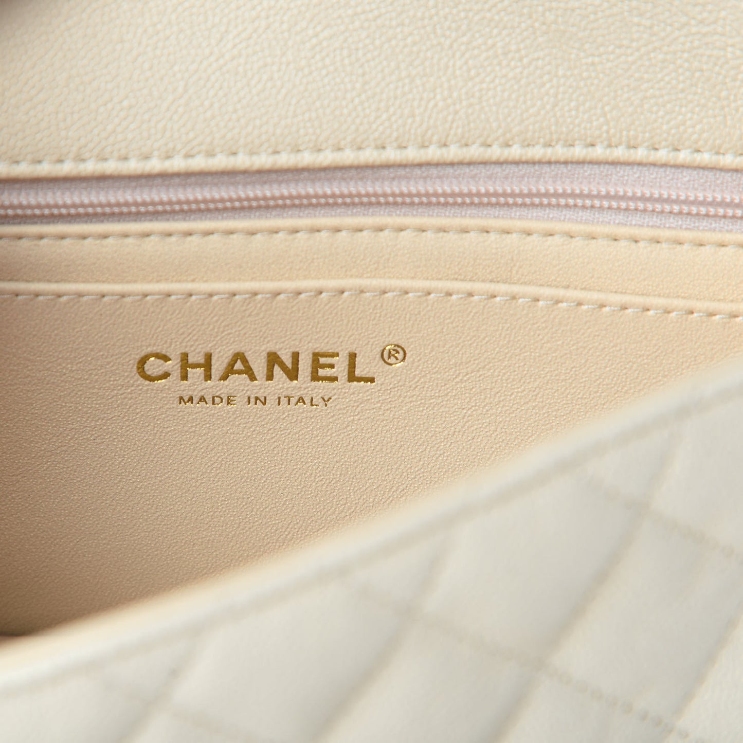 Caviar Quilted Mini Top Handle Rectangular Flap Beige