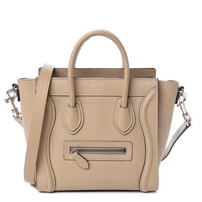 Celine Drummed Calfskin Nano Luggage Dune 1 of 13