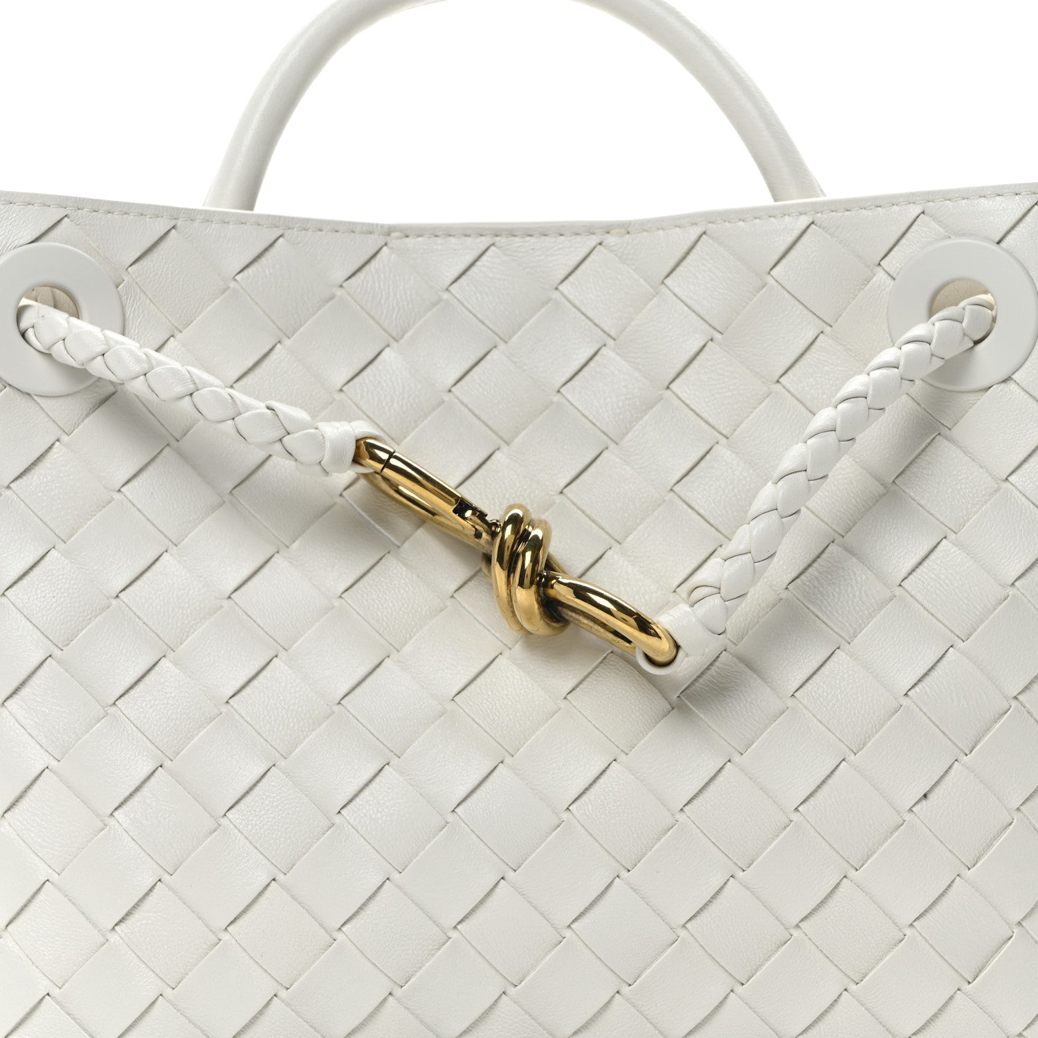 Bottega Veneta Nappa Intrecciato Small Andiamo Shoulder Bag White 7 of 9