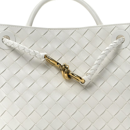 Bottega Veneta Nappa Intrecciato Small Andiamo Shoulder Bag White 7 of 9