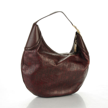 Gucci Calfskin Horsebit Embossed Glam Hobo Burgundy 3 of 7
