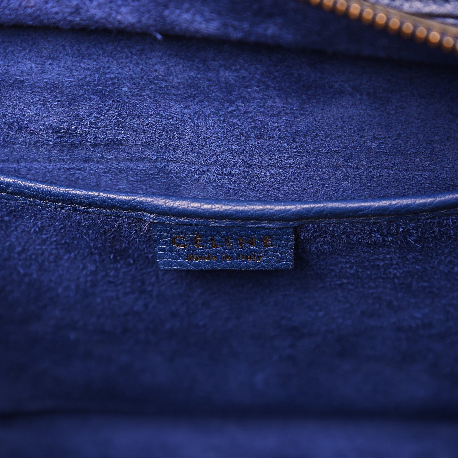 Celine Drummed Calfskin Nano Luggage Indigo 8 of 9