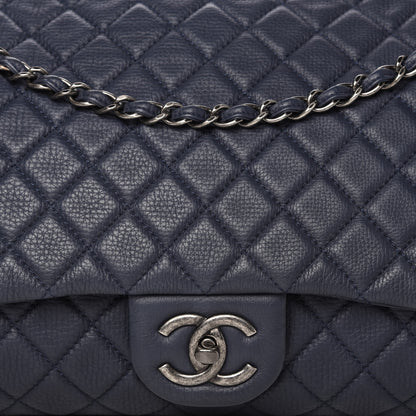 Chanel Calfskin Quilted XXL Travel Flap Bag Navy 10 of 10