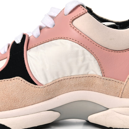 Chanel Nylon Lambskin Suede Calfskin CC Sneakers 38 Pink White Black 15 of 15