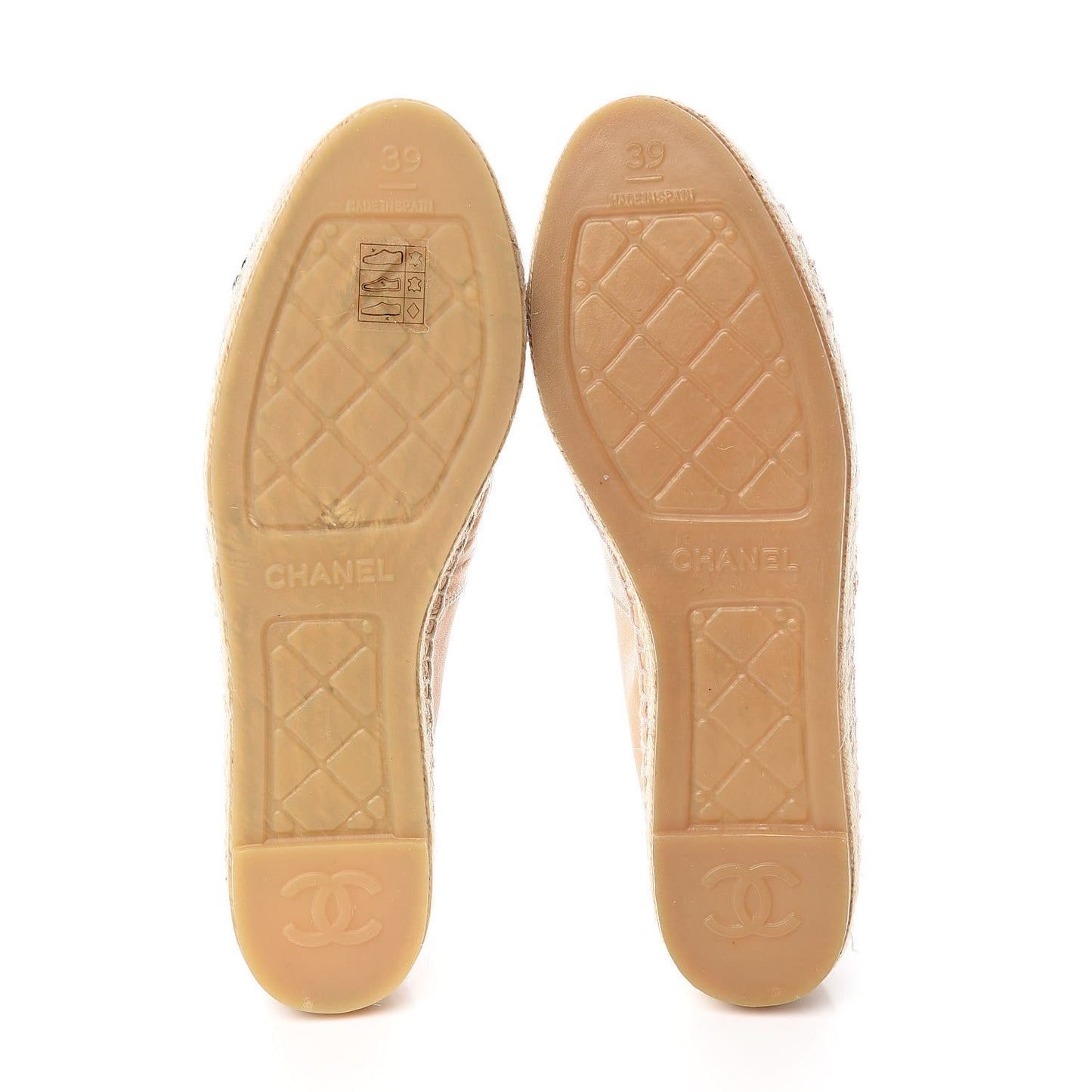 Lambskin CC Espadrilles 39 Beige Black