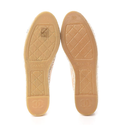 Chanel Lambskin CC Espadrilles 39 Beige Black 5 of 11