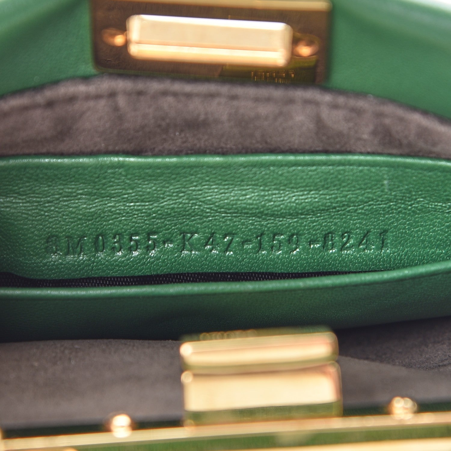 Fendi Shiny Nappa Micro Peekaboo Iconic Satchel Verde Smeraldo 9 of 11