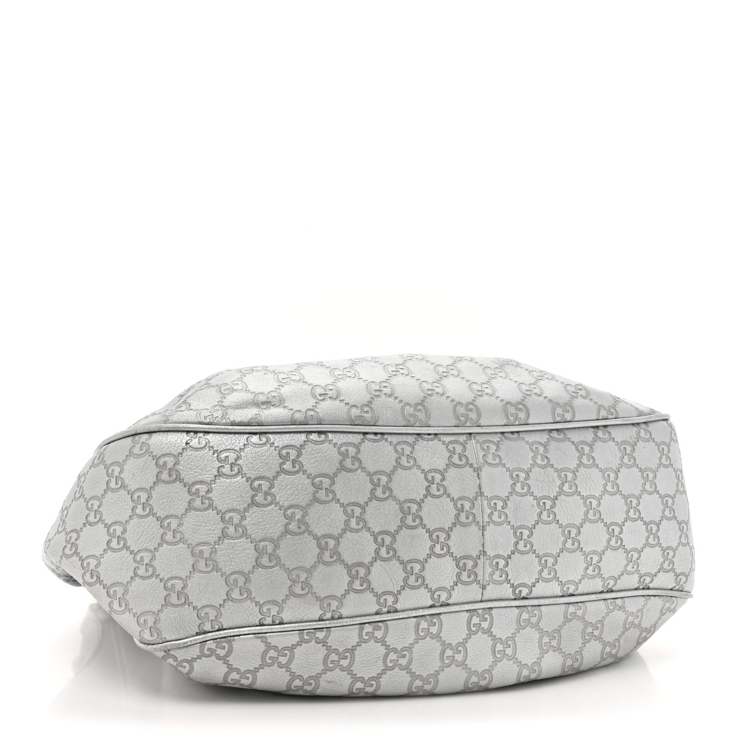 Metallic Guccissima Medium Sukey Hobo Silver