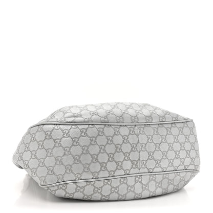Gucci Metallic Guccissima Medium Sukey Hobo Silver 4 of 19