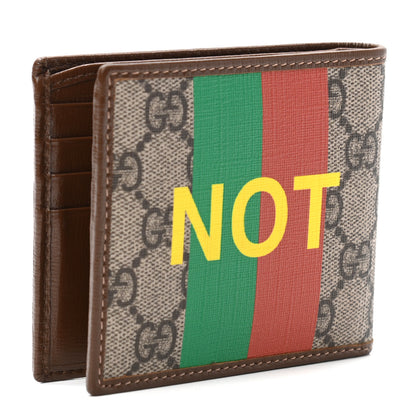 Gucci GG Supreme Monogram Azalea Calfskin Fake/Not Bi-Fold Wallet Beige Ebony Brown Sugar 3 of 8