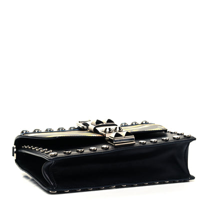 Prada City Calfskin Comic Print Studded Elektra Shoulder Bag Topaz Black 3 of 7