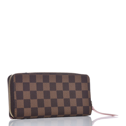 Louis Vuitton Damier Ebene Clemence Wallet Rose Ballerine 3 of 9