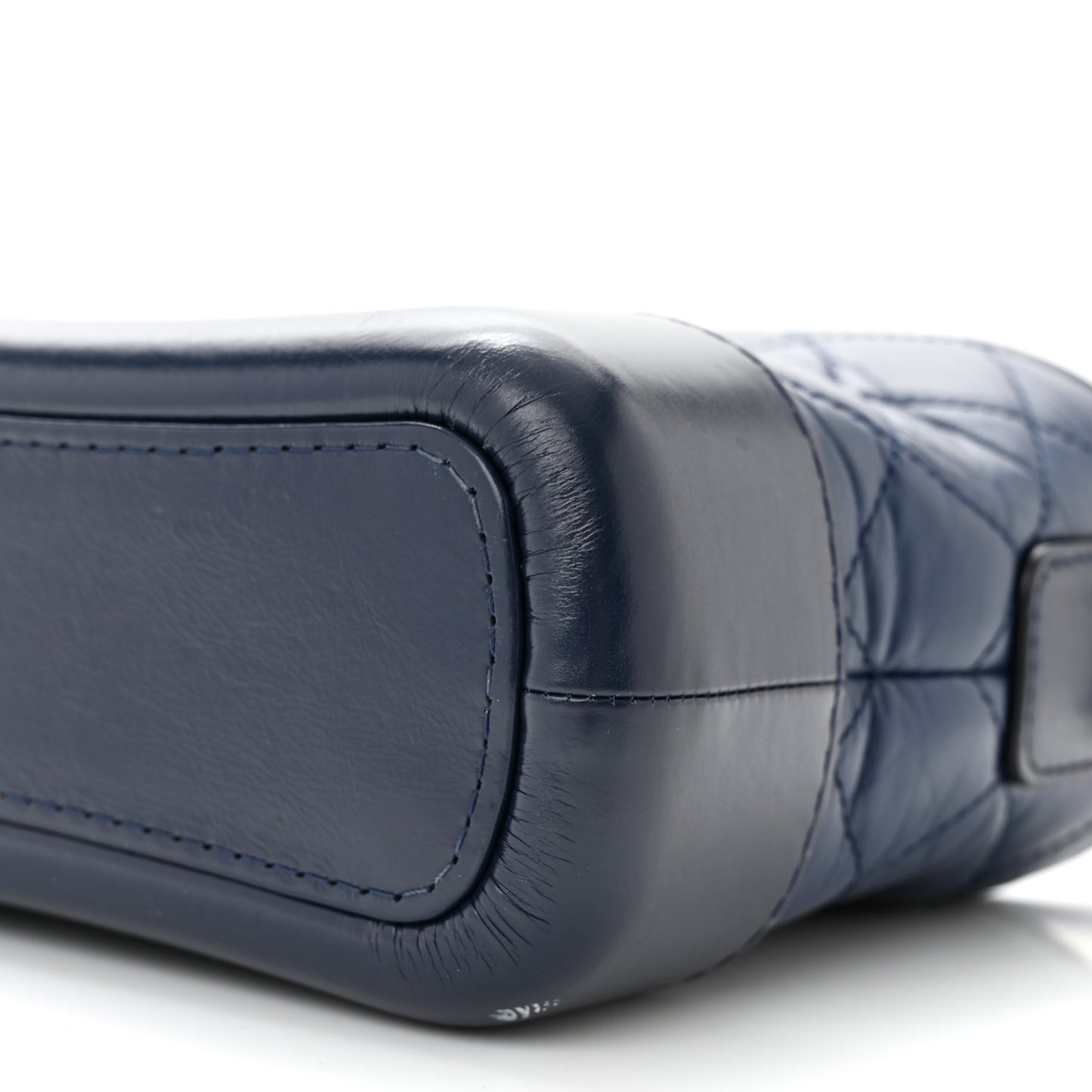 Aged Calfskin Quilted Small Gabrielle Hobo Navy
