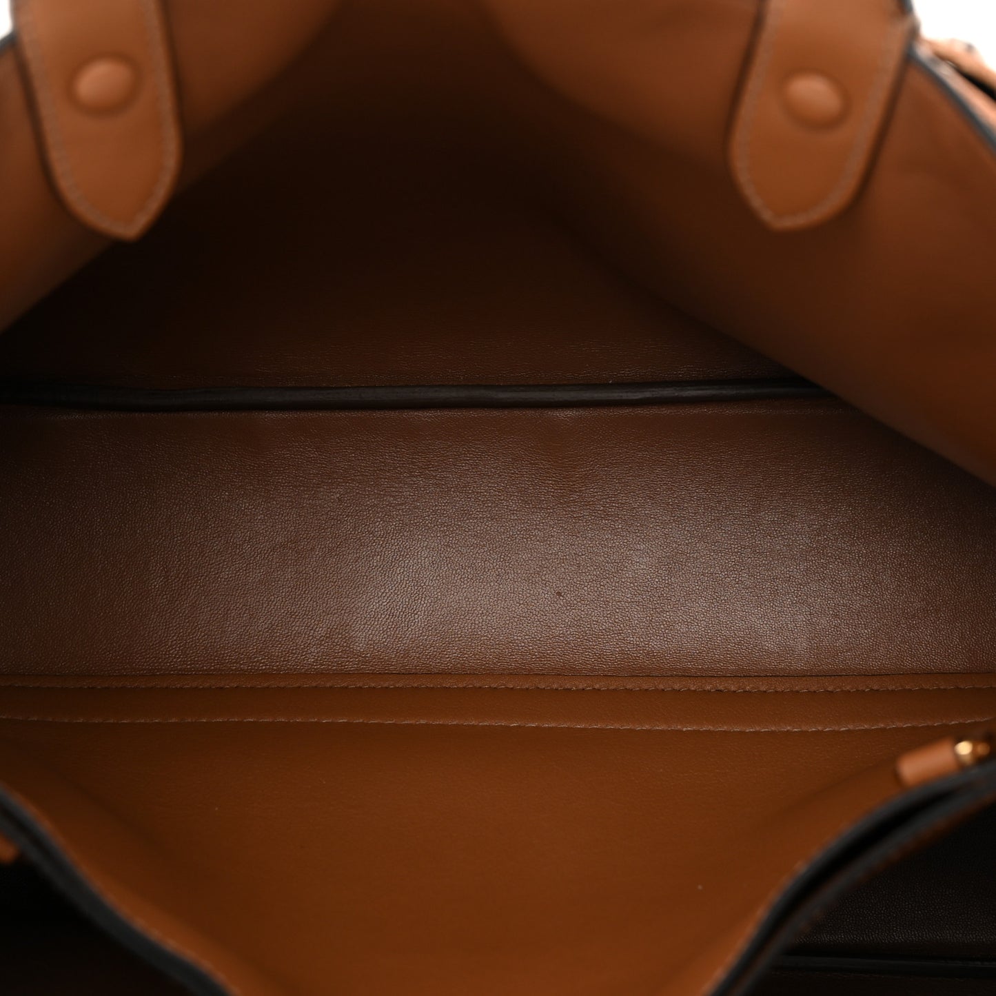 Soft Grain Calfskin Studded Large Buckle Bag With Belt Caramel Black