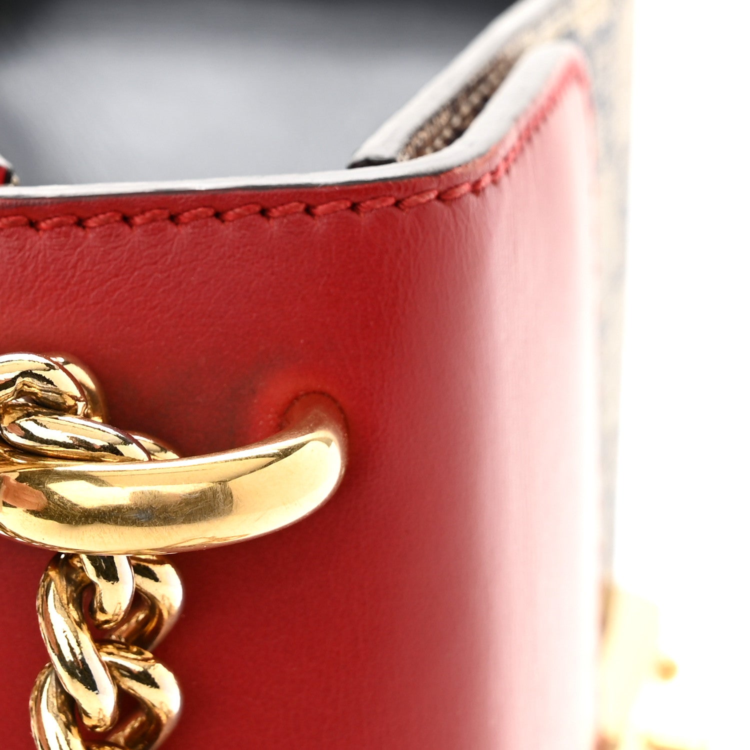 Gucci GG Supreme Monogram Moon Calfskin Small Padlock Shoulder Bag Beige Blue Hibiscus Red Mystic White 13 of 15