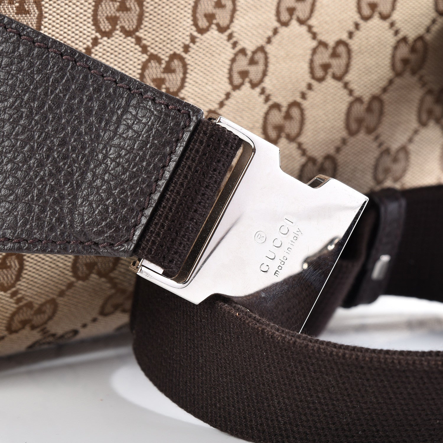 Gucci Monogram Belt Bag Dark Brown 10 of 12