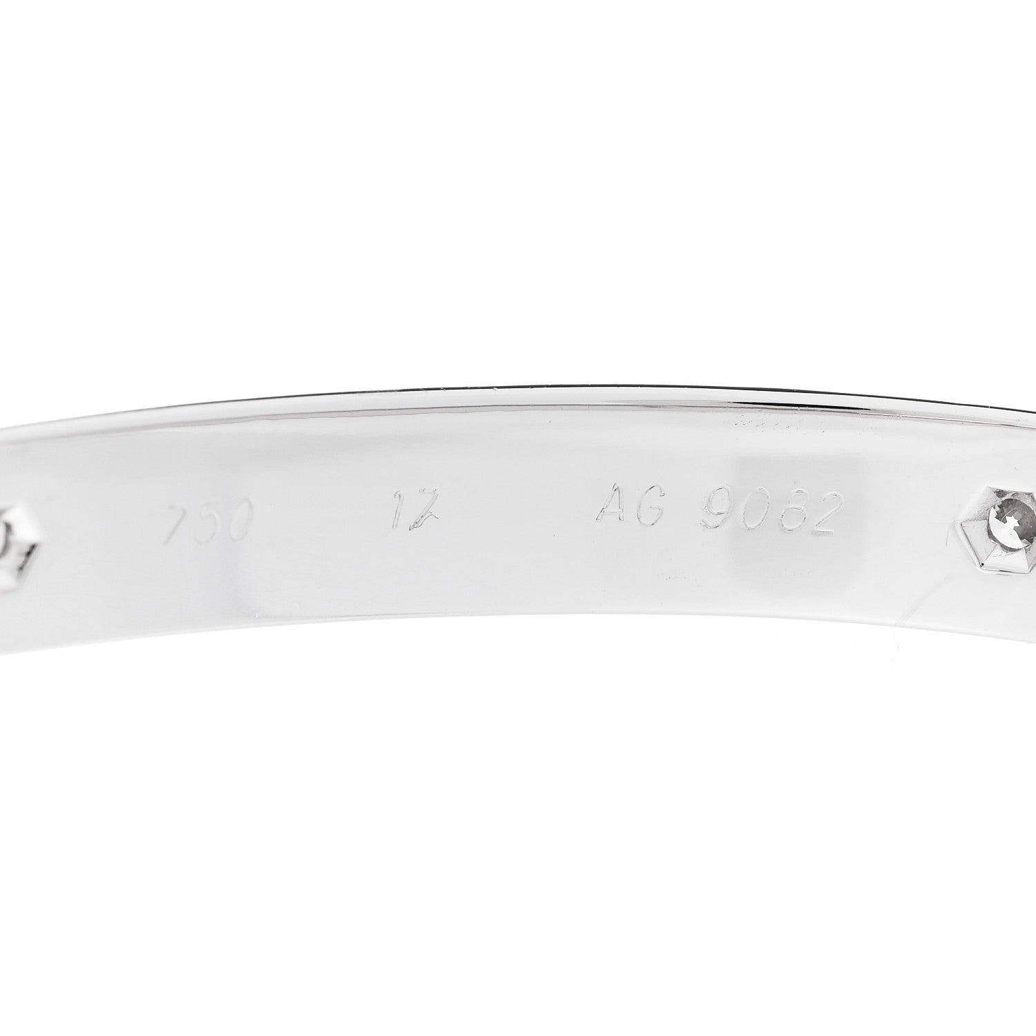 Cartier 18K White Gold 6 Diamond LOVE Bracelet 17 5 of 6