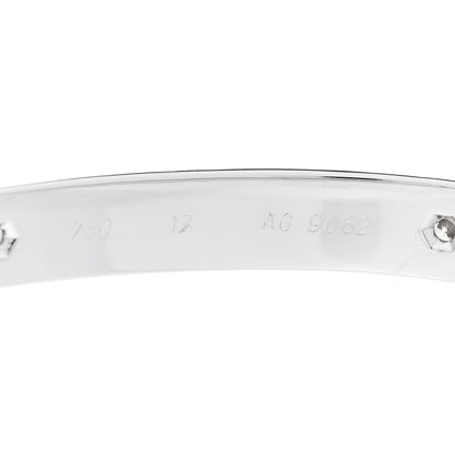 Cartier 18K White Gold 6 Diamond LOVE Bracelet 17 5 of 6