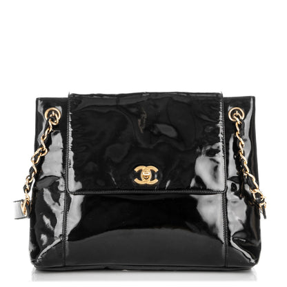 Chanel Patent Flap Shoulder Bag Black 1 of 7
