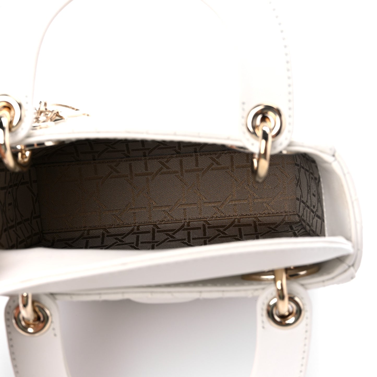 Lambskin Cannage Mini Lady Dior Latte