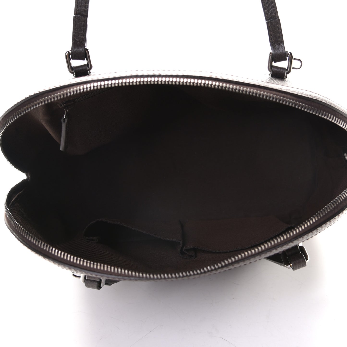 Calfskin Medium Dome Bag Dark Brown