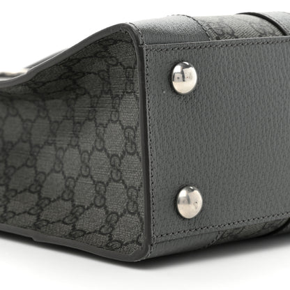 Gucci GG Supreme Monogram Textured Dollar Calfskin Medium Ophidia Tote Grey Black Graphite Grey 9 of 15