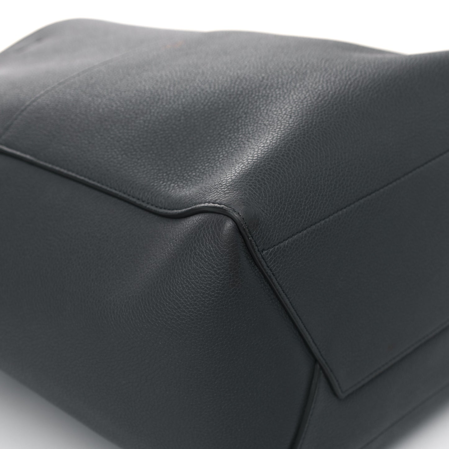 Soft Grained Calfskin Sangle Bucket Bag Kohl
