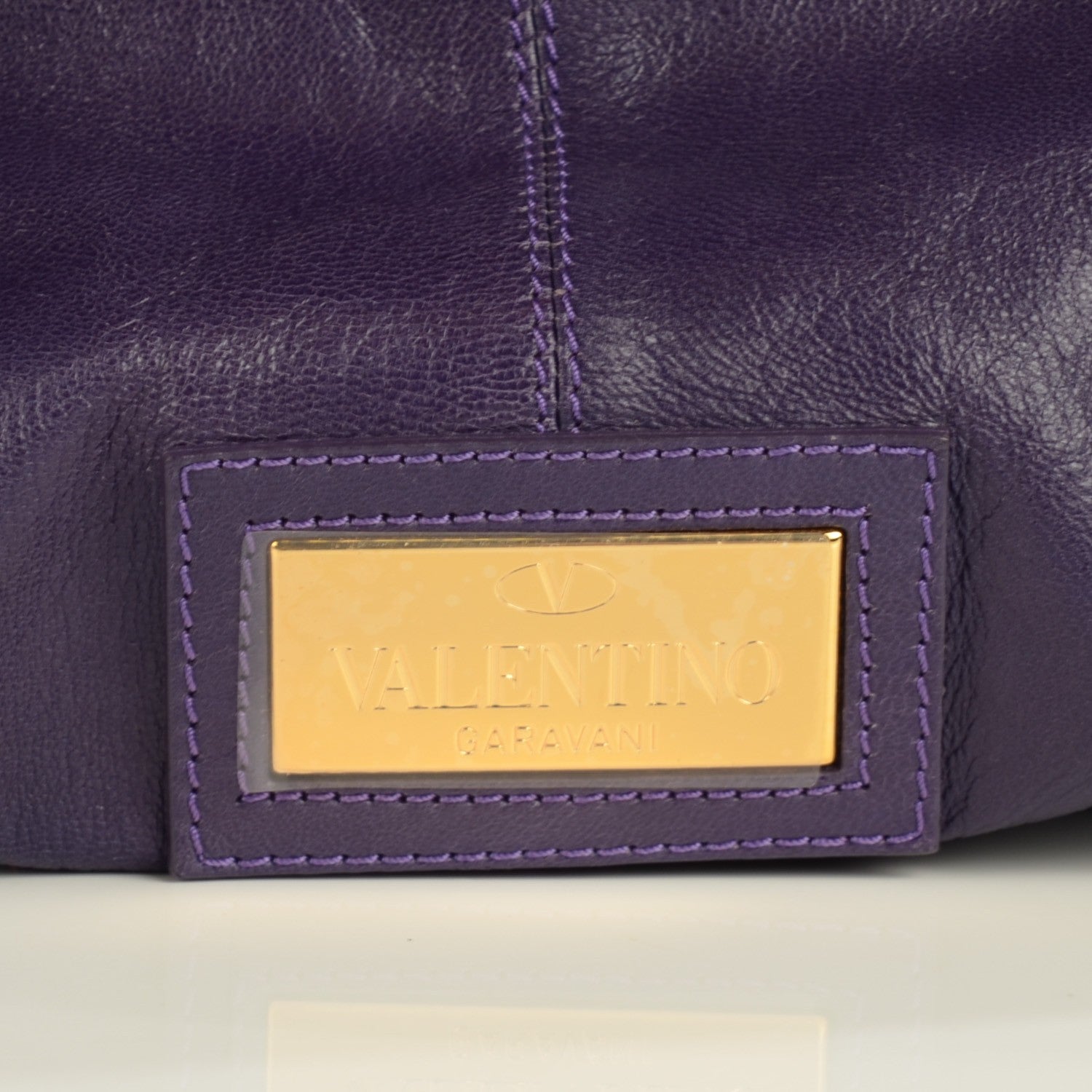 Valentino Garavani Nappa Large Nuage Bow Hobo Purple 8 of 8