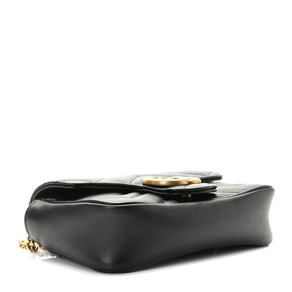 Gucci Calfskin Matelasse Super Mini GG Marmont Shoulder Bag Black 5 of 9
