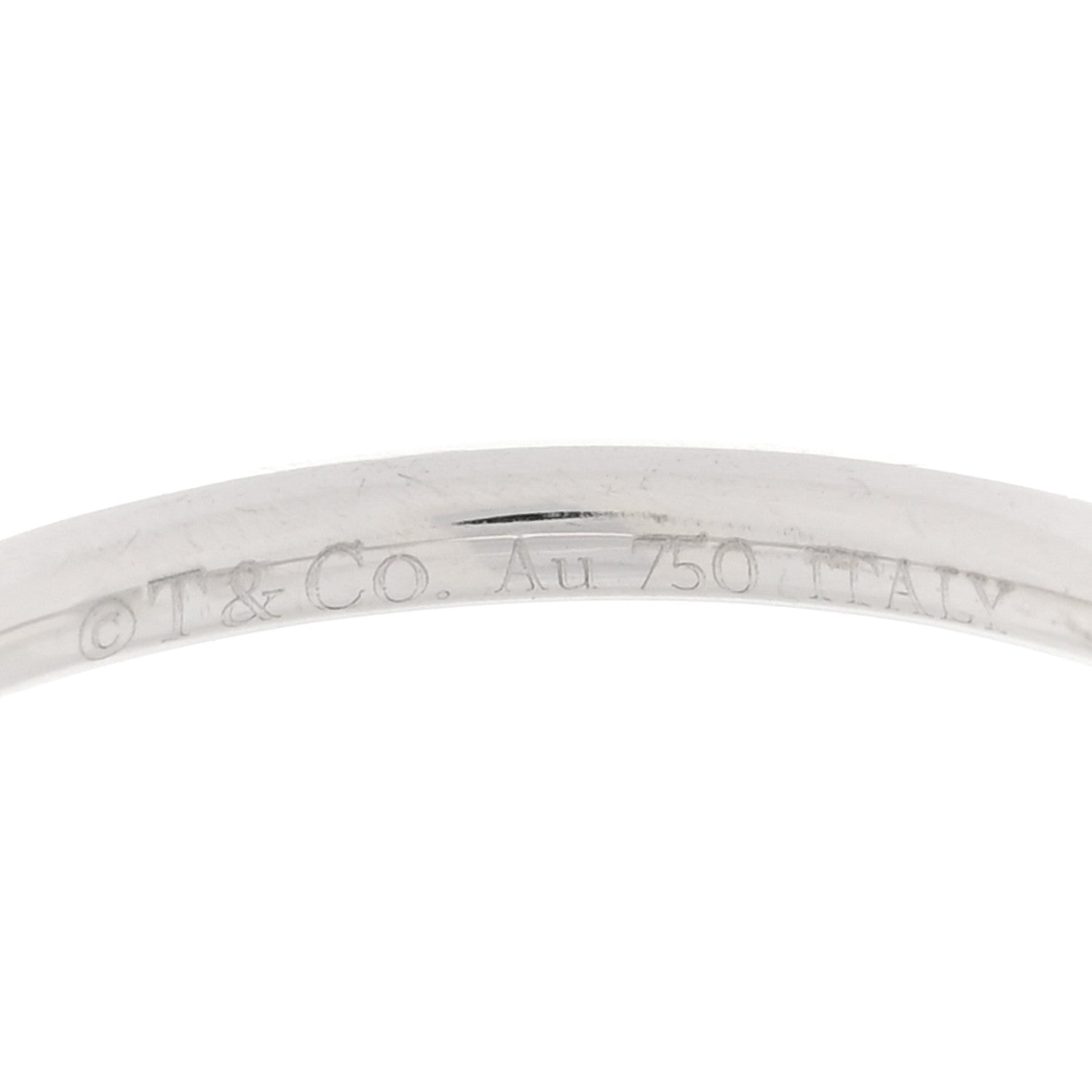Tiffany 18K White Gold Diamond T Wire Ring 54 7 4 of 4
