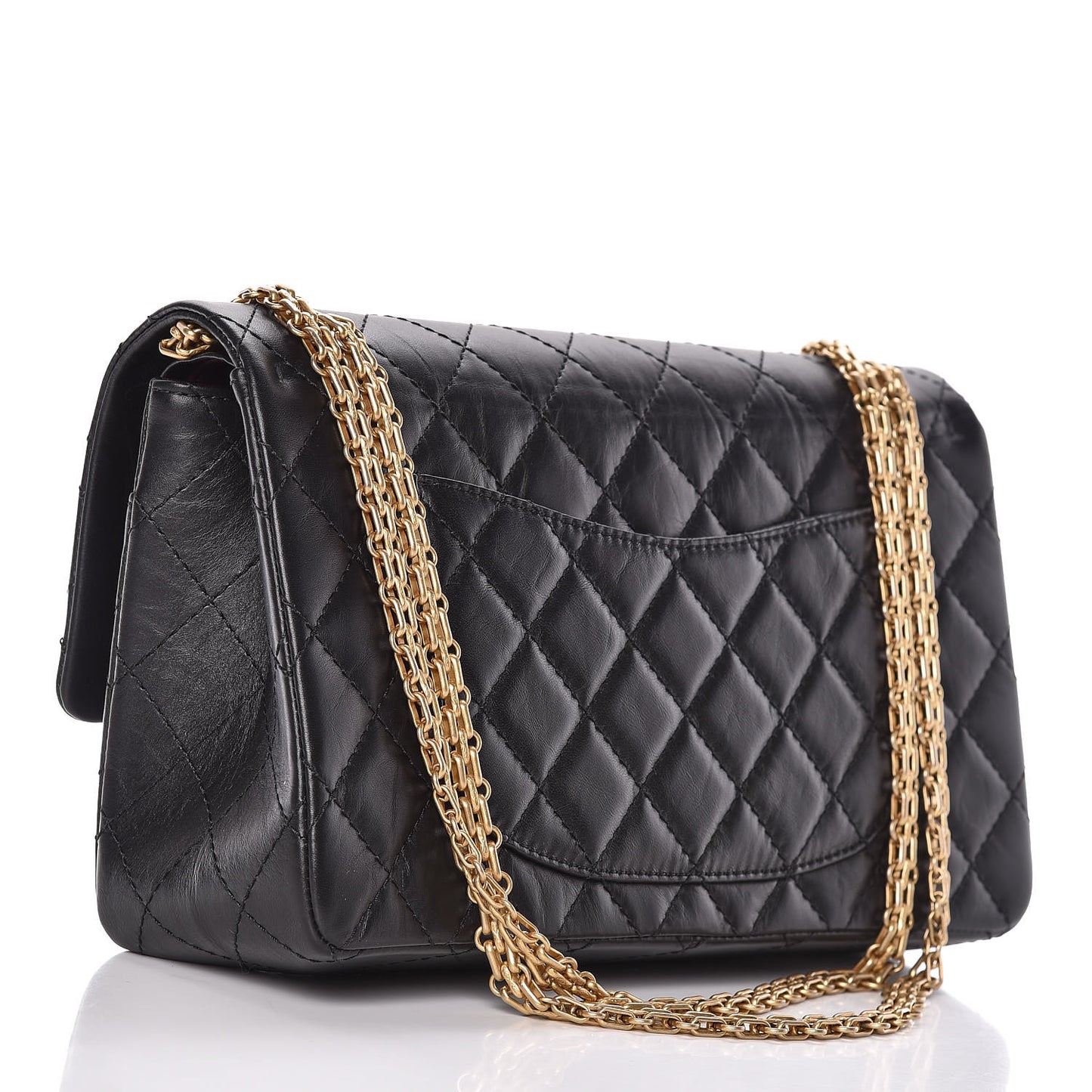 Aged Calfskin Quilted 2.55 Reissue 226 Flap Black