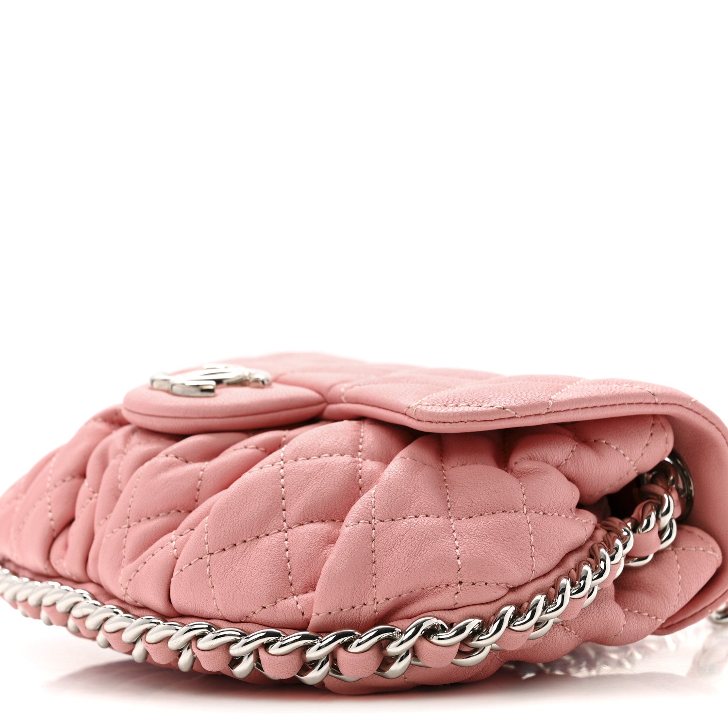 Chanel Washed Lambskin Quilted Mini Chain Around Messenger Pink 10 of 12