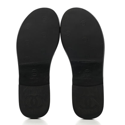 Chanel Patent CC Slide Sandals 38.5 Black 5 of 13