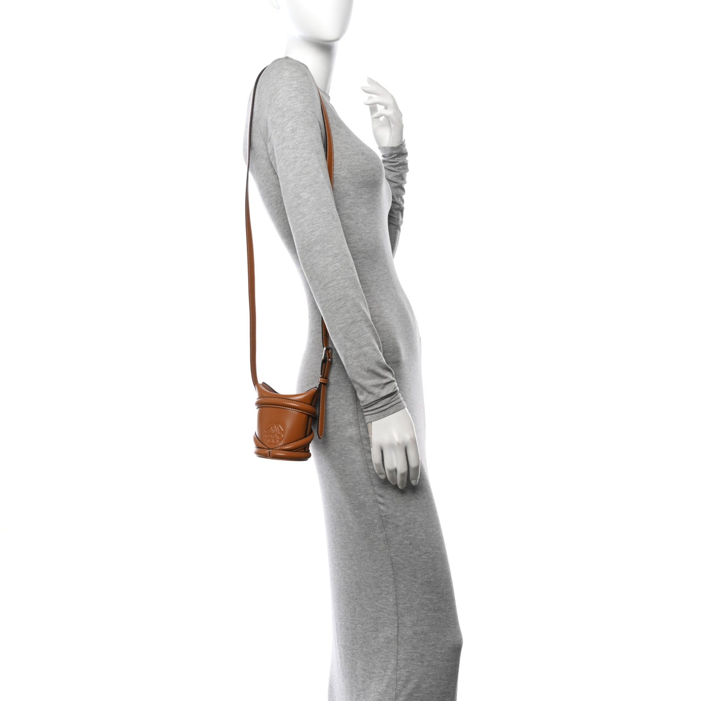 Calfskin Mini Curve Bucket Bag Tan