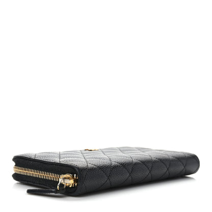 Chanel Caviar Quilted Large Gusset Zip Around Wallet Black 4 of 10