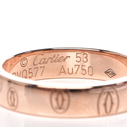 Cartier 18K Pink Gold 4mm Happy Birthday Band Ring 53 6.25 4 of 5