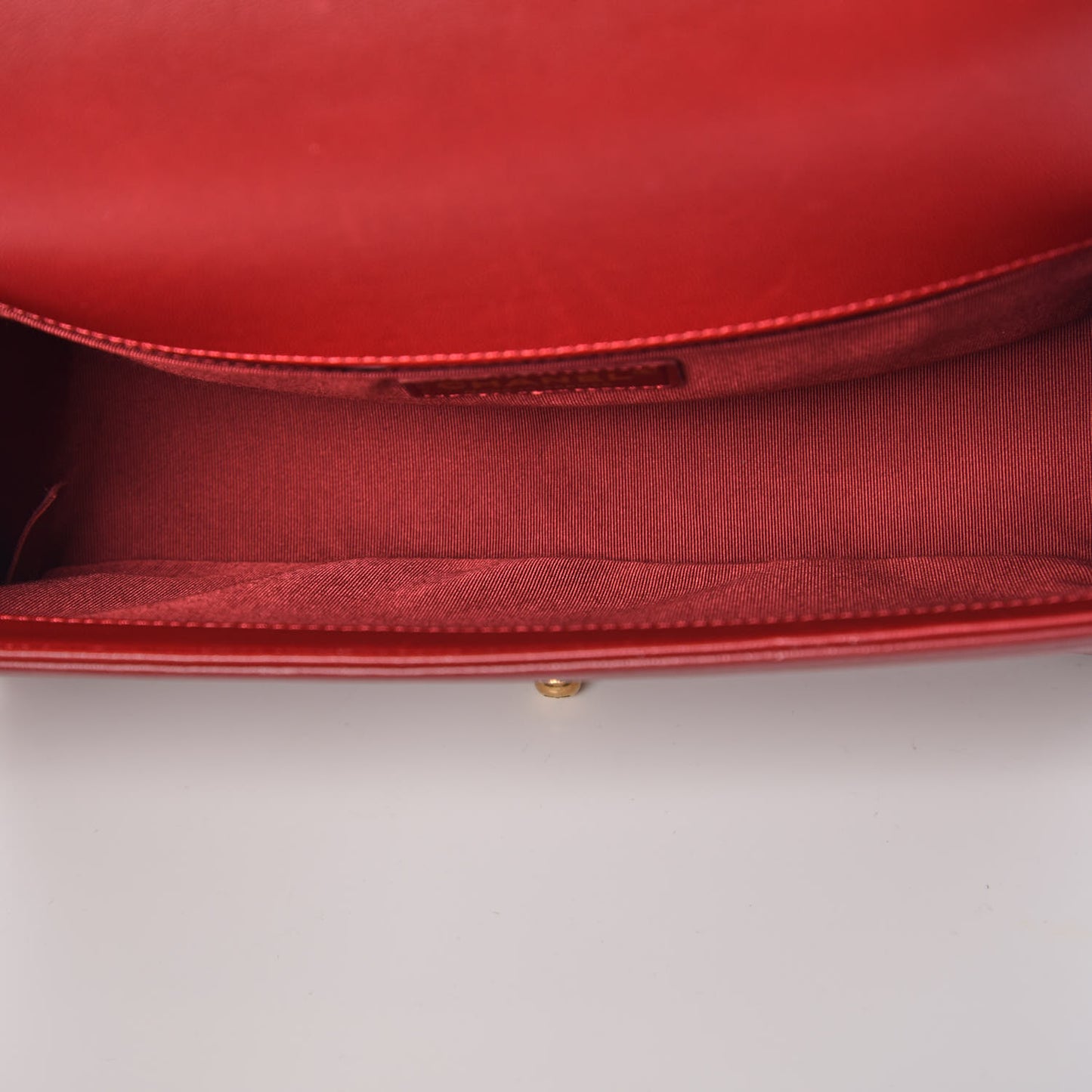 Lambskin Quilted Medium Boy Flap Red
