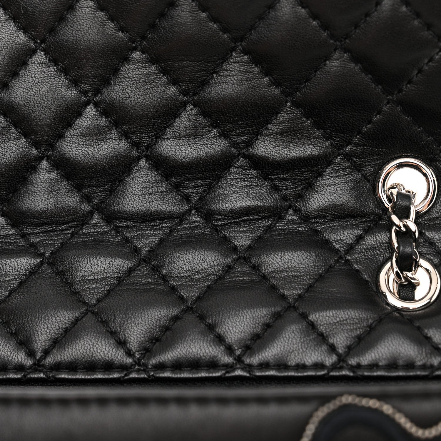 Chanel Lambskin Embroidered Camellia Follies Flap Black 11 of 13