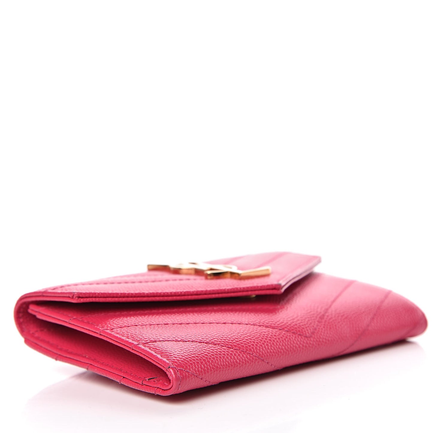 Grain De Poudre Matelasse Chevron Small Monogram Envelope Wallet Bubblegum